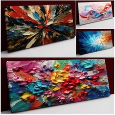 Abstract Close Up  Different Colors Oil Paint DEEP FRAMED CANVAS WALL ART PRINT
