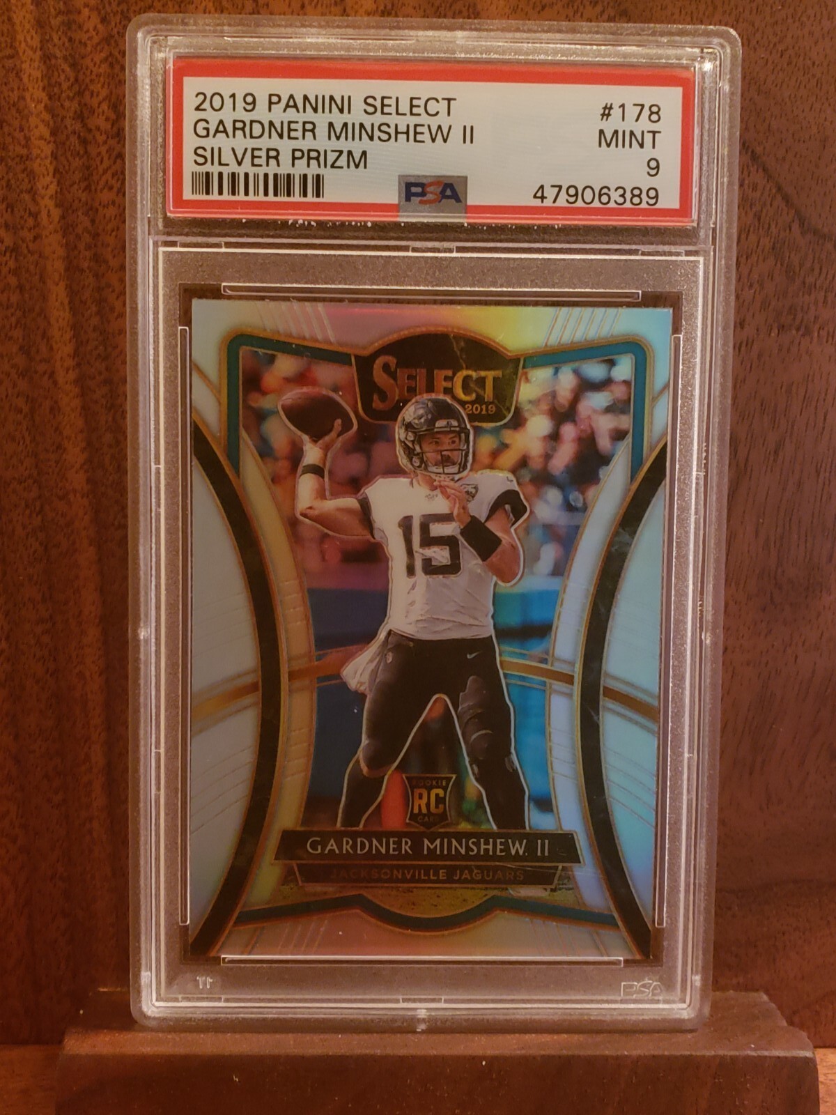 2019 Panini Select Premier Level Silver Prizm #178 Gardner Minshew II (RC) PSA 9