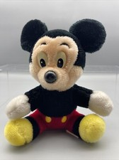 Disneyland Walt Disney World 80s Small Mickey Mouse Soft Plush Sitting Vintage