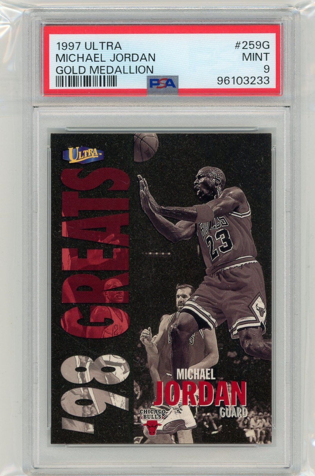 1997-98 Fleer Ultra 98 Greats Gold Medallion #259G Michael Jordan PSA 9