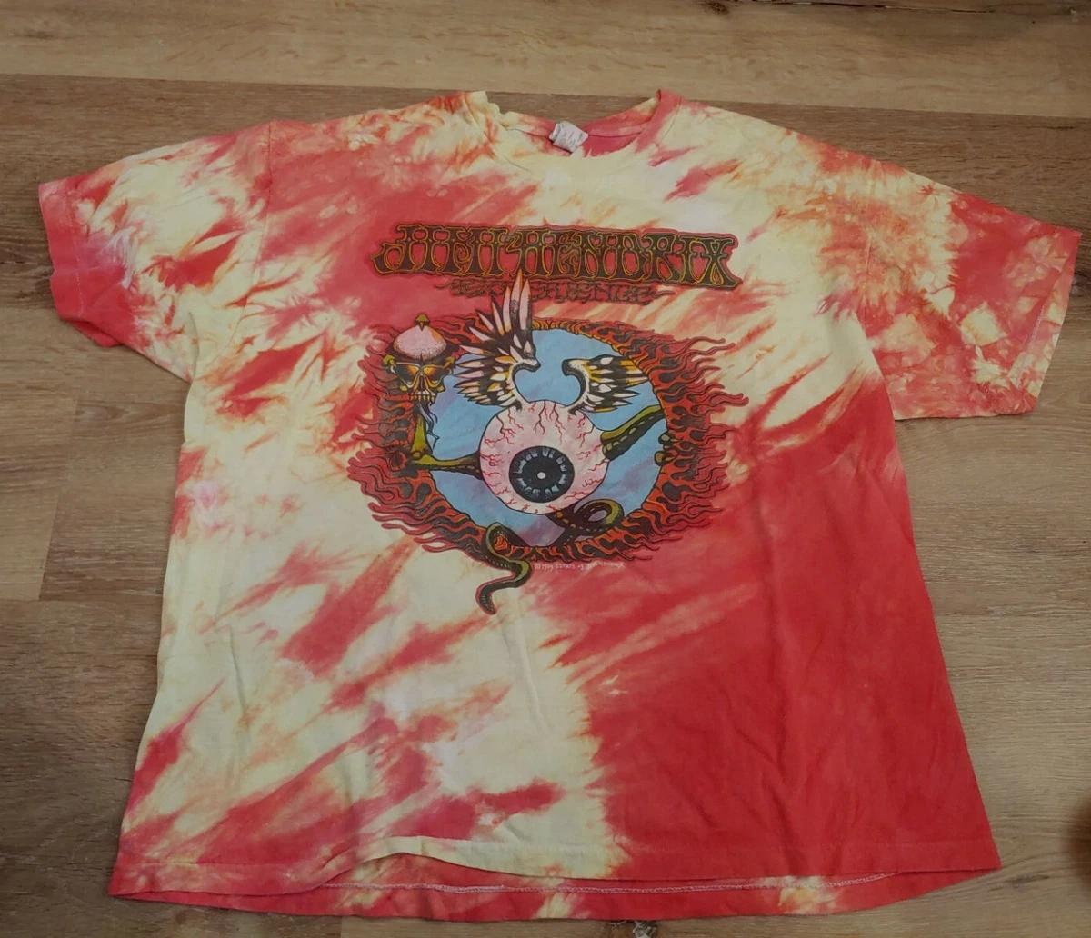 Vintage Jimi Hendrix Experience Tie Dye T Shirt 1989 Flying Eyeball size XL