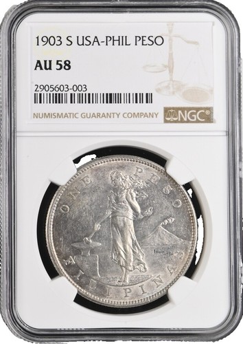 1944 S PHILIPPINES SILVER 50 CENTAVOS NGC AU 58 GREAT COLOR! | eBay
