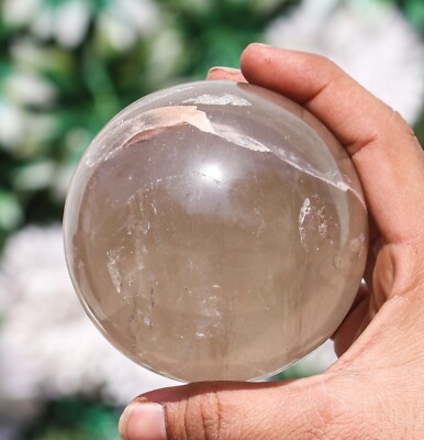 Natural 80MM Dark Smokey Quartz Stone Sphere Ball, Healing Crystal, Home Decor,