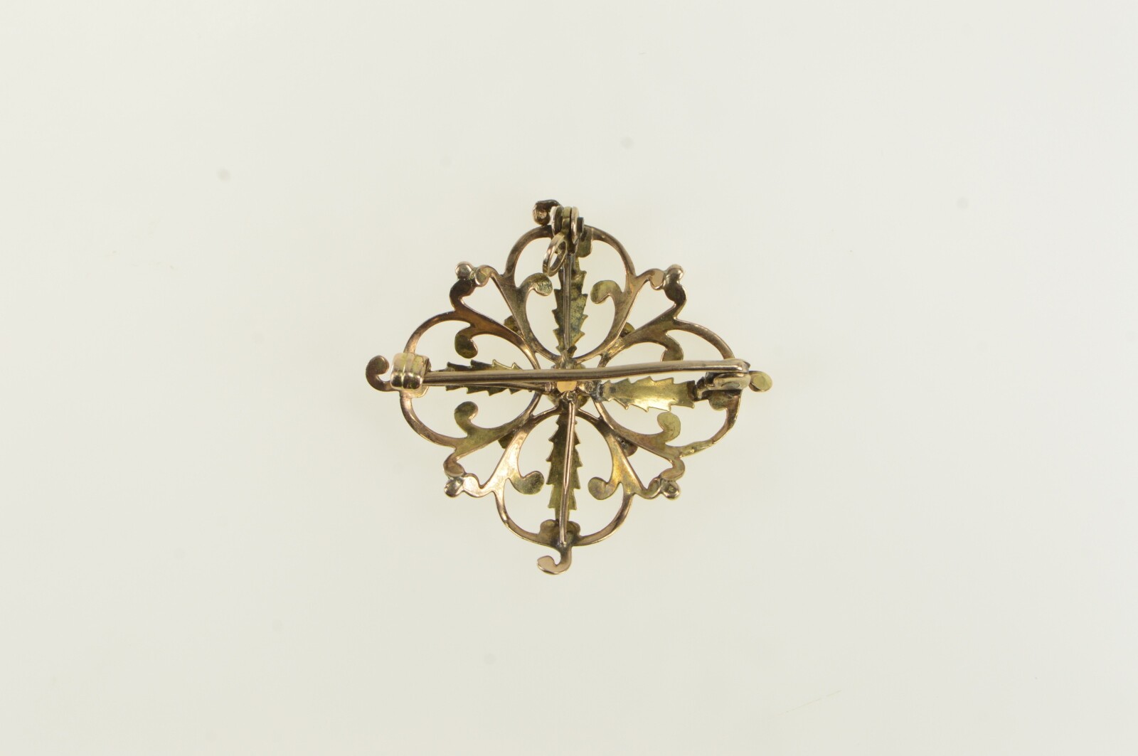 10K Victorian Opal Seed Pearl Flower Pin/Brooch Yello… Gem