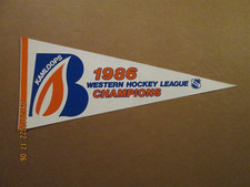 WHL Kamloops Blazers Vintage 1986 Western Hockey League Champions Pennant