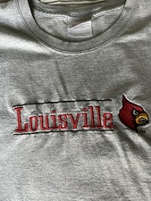 Louisville Cardinals Short Sleeve T Shirt Gray Large (42-44) By Hanes