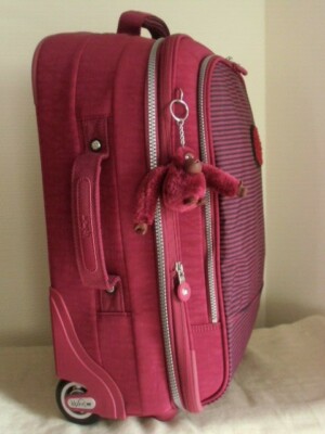 KIPLING TROLLEY CABIN YUBIN 55 DEHNBAR  ALUTELESKOP 2 ROLLEN BORDEAUX STRIPE NEU