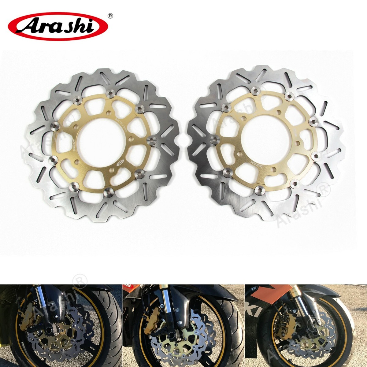 Arashi Gold Front Brake Disc Rotor For Suzuki GSXR1000 2005