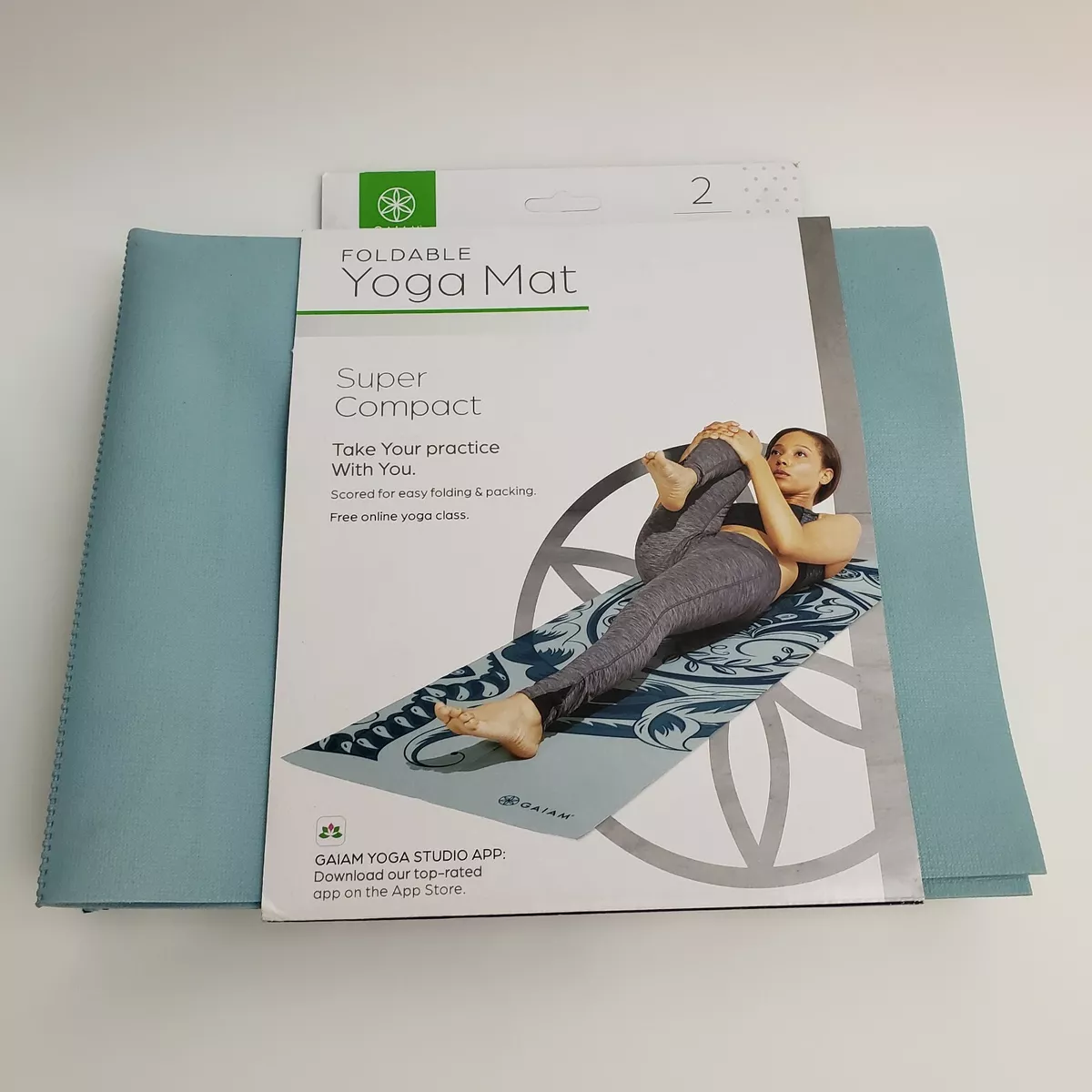 GAIAM Foldable Yoga Mat Super Compact 68 L x 24 W x 2MM NWT