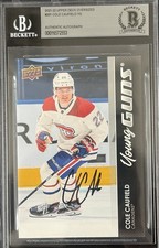 Cole Caufield Signed 2021 UD Jumbo Young Guns #201 BAS 10 Autograph Grade 10 RC