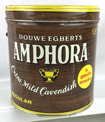 Douwe Egbert s Amphora Pipe Tobacco Tin Can Holland Extra Mild Cavendish Brown
