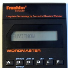 1988 Franklin Wordmaster Electronic Dictionary WM-1200 - Orig. Leather-like Case