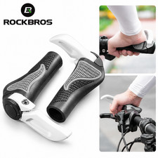 ROCKBROS Bike Lock-on Handlebar Grips Rubber Aluminum Bar Ends White Anti-Slip