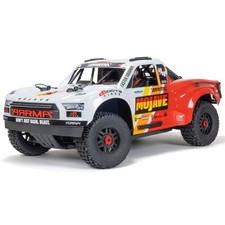 ARRMA MOJAVE 4X4 4S BLX 1/8th Scale Desert Trk White/Red ARA4404T1