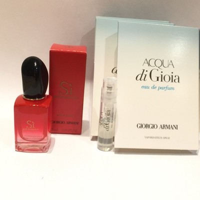 Armani Si Passione Mini EDP + 6  Acqua di Gioia Travel Vials   7pc Luxury Set