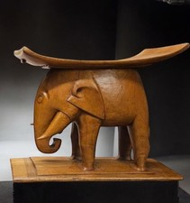 A Large Beautiful Ashanti Hand Carved Stool Ghana West Africa Tribal Art
