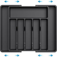 Expandable Plastic Cutlery Tray Kitchen Organiser Drawer Insert Storage Rack UK