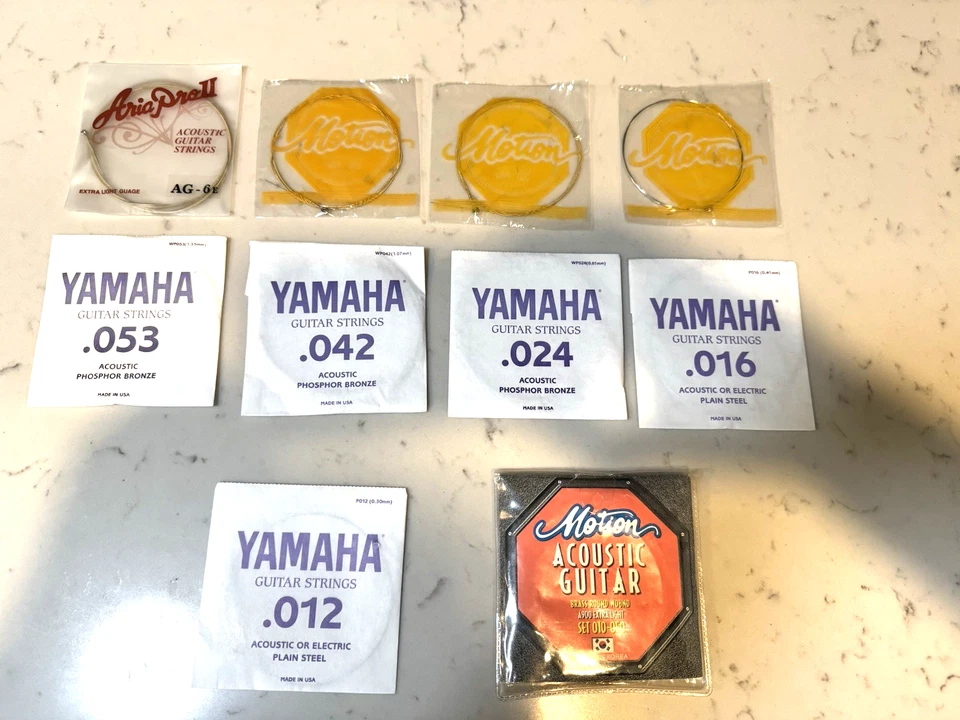Lote de cuerdas de guitarra ~ Yamaha, Motion, Aria Pro II ~ todas son nuevas Foto 2 de 4