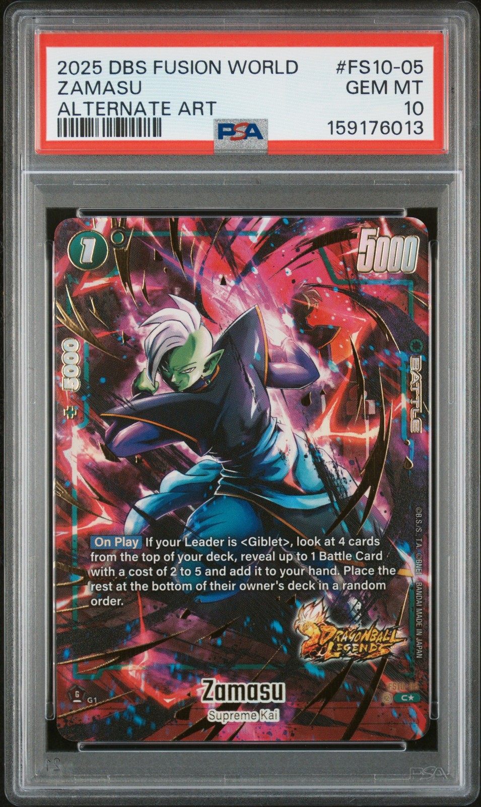 2025 DRAGON BALL SUPER CARD FUSION WORLD STARTER DECK EX GIBLET ZAMASU PSA 10