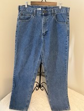 Carhartt Men s Relaxed Fit Straight Blue Denim Jeans Medium Wash 5-Pocket