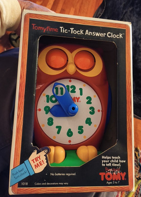 Tomy Owl Tic Tock Answer Clock 1018 Educational Preschool Bird Figure New In Box