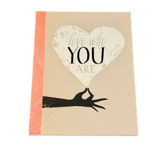 love who YOU ARE Journal Notebook Inspirational Heart Kraft Paper Gift