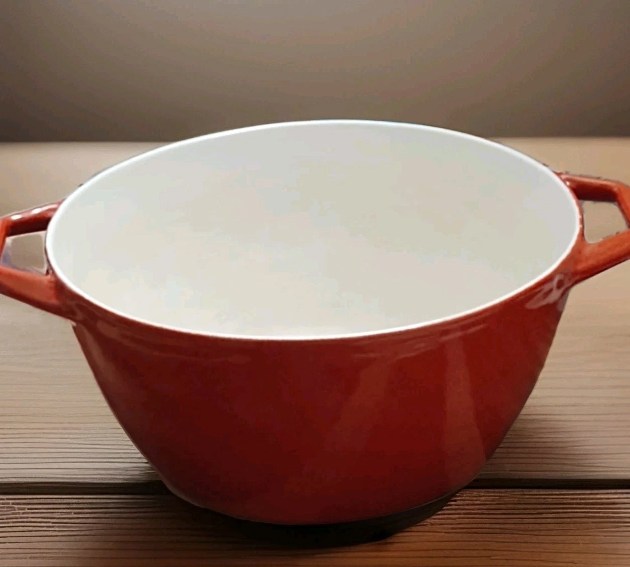 Vintage Orange Copco D2 ENAMEL CAST IRON Casserole Dutch Oven Denmark No Lid