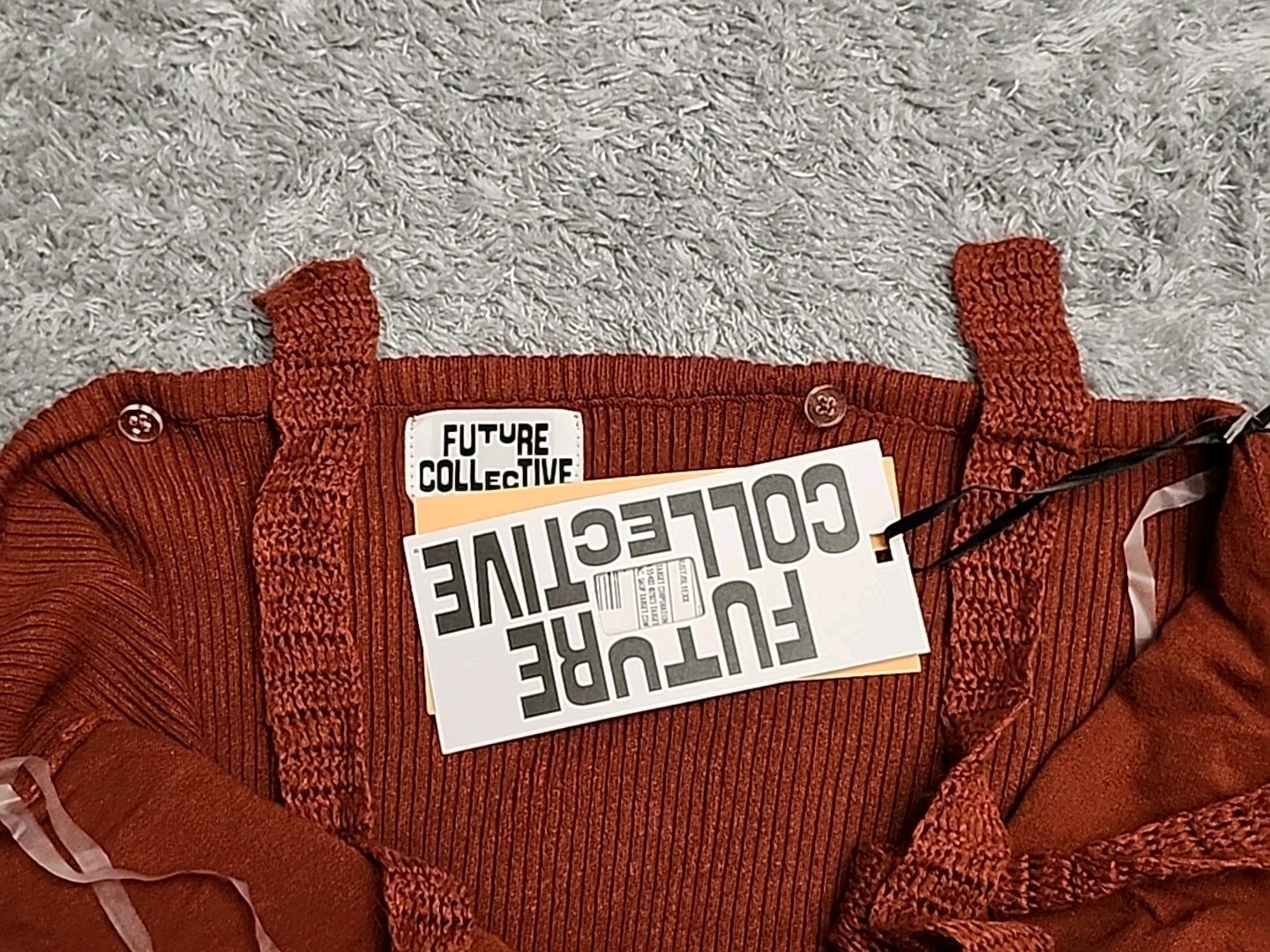 Future Collective Women's Sweetheart Stitch Midi Dress, Rust, Size Large 