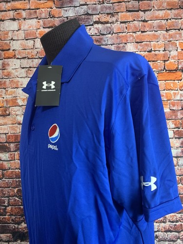 Polo Under Armour Uomo Pepsi Dipendente Lavoro Blu Nuova Con Etichetta Taglia XL Vestibilità Larga - Foto 3 di 5
