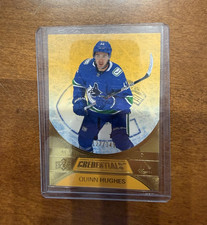 Upper Deck 2021-22 Credentials Quinn Hughes #48 Orange /149 Vancouver Canucks