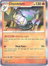Chandelure Twilight Masquerade 038/167 Rare Pokemon Holo Near Mint Pokemon Card