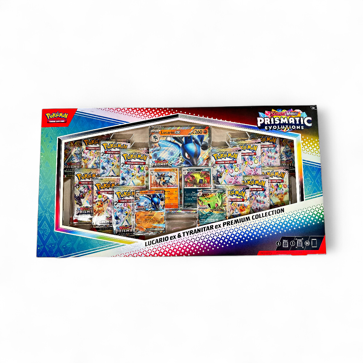 Pokemon TCG Prismatic Evolutions Lucario Ex + Tyranitar Ex Premium