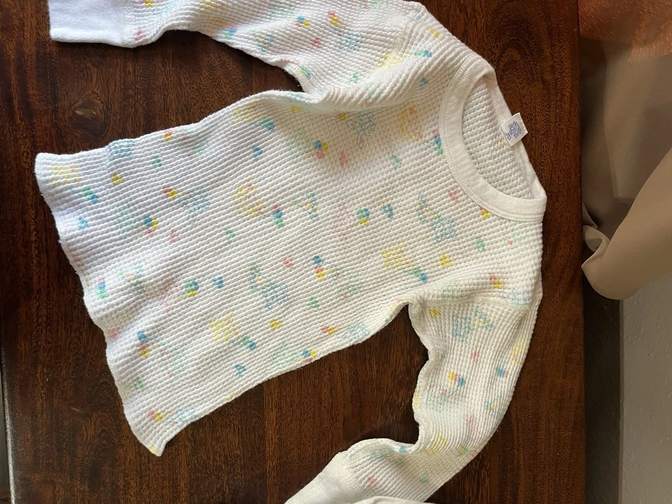 Vtg 90s Thermal Waffle Knit Long Sleeve Base Layer Shirt Pants Size 3T 2 Sets - Image 3 of 4