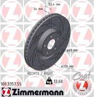 2X Bremsscheibe Zimmermann 100.3357.55 2 Bremsscheiben FüR Audi
