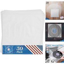 50 Anti Static Inner Record Sleeves 12 Inch Vinyl LP Protective Plastic Covers