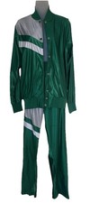 RARE VTG 90 s Speedline Green/White GRANT Warp Knit Track Suit L NWOT