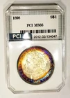 1898-P  MS 66  Rainbow End Roll Color Toned  Morgan Dollar PCI