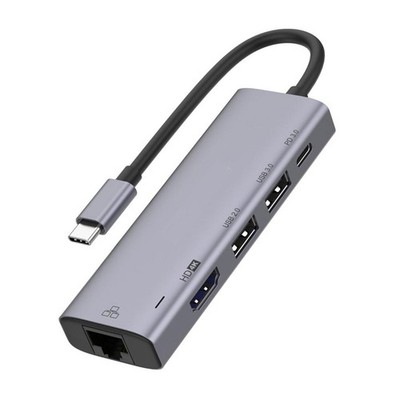 HDMI TV Adapter 5-in-1 USB-C Hub RJ45 Ethernet TYPE-C PD Audio for Tablets