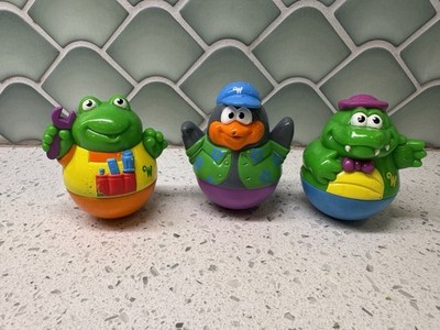 Vintage Playskool Weebles Wobble Lot of 3 Animal Figures Frog Penguin Gator