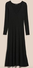 Banana Republic V-Neck Sweater Dress, BLACK , Medium FREE SHIP! NWT B19