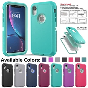 Cas pour iPhone XR Couvercle de téléphone de protection robuste à double couche