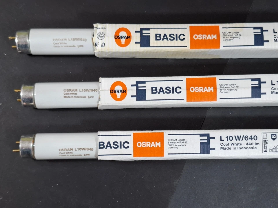 3 x 10W T8 Fluorescent Light Tubes Lamps 4000K Cool White L10W/640 - Osram - Image 2 of 3