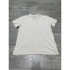 Psycho Bunny Beige V-Neck T-Shirt Medium - Embroidered Logo Short Sleeve Tee