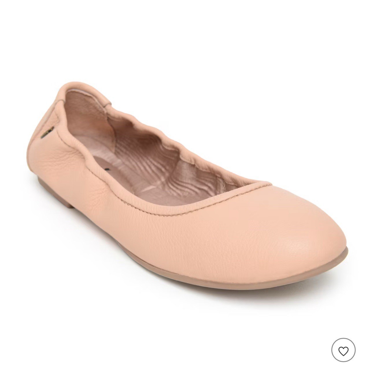 Minnetonka Women's Anna Ballet Flats Leather Blush Pink Slip On Shoes Size 6.5