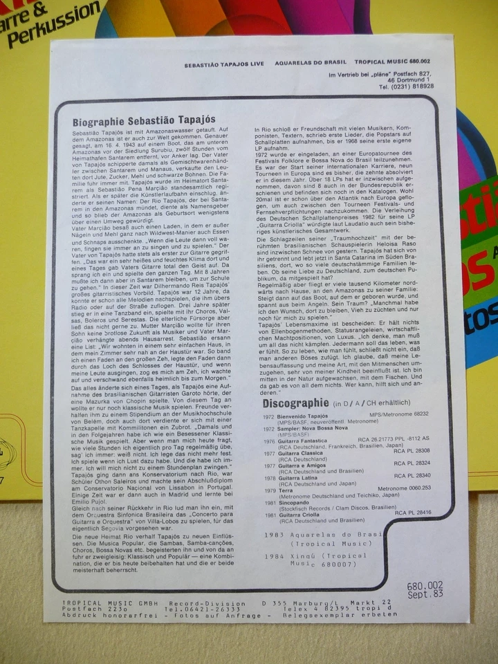 Xingú: Guitar & Percussion (Promotion Copy + Promo-Sheet, Unplayed) - Bild 2 von 4