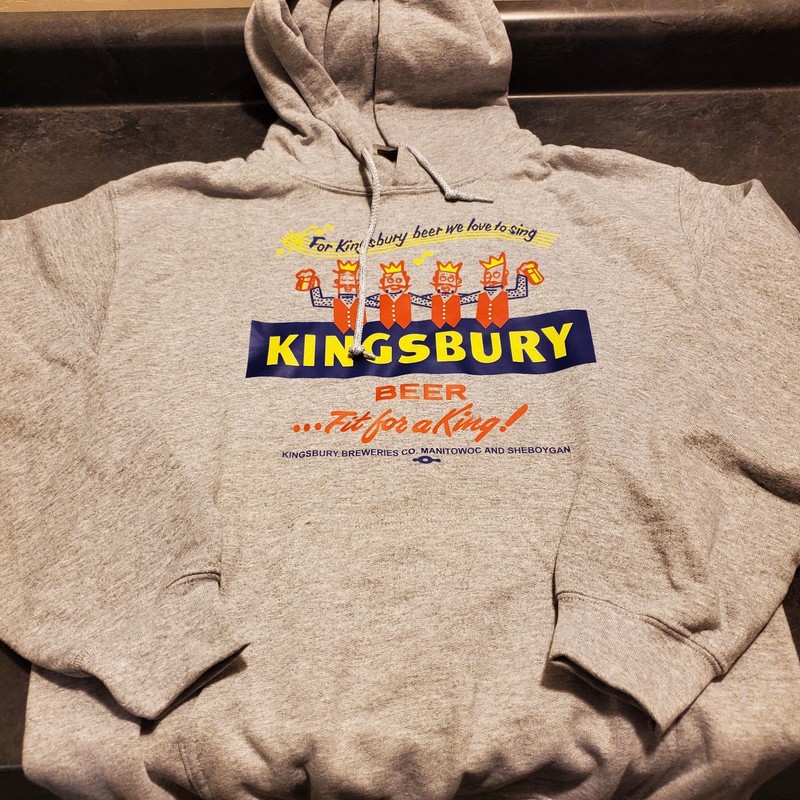 Size S Charcoal Grey Hoodie Kingsbury Beer Manitowoc Sheboygan