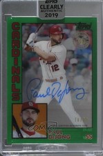 2019 Topps Clearly Authentic 1984 Design Green 76/99 Paul DeJong Auto 8d2