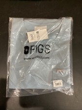 Figs Catarina One Pocket Scrub Top Dusty Blue Cara Short Sleeve Size XL NWT