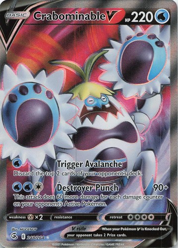 Crabominable V 248/264 Ultra Rare Fusion Strike Pokemon Holo Lightly Played