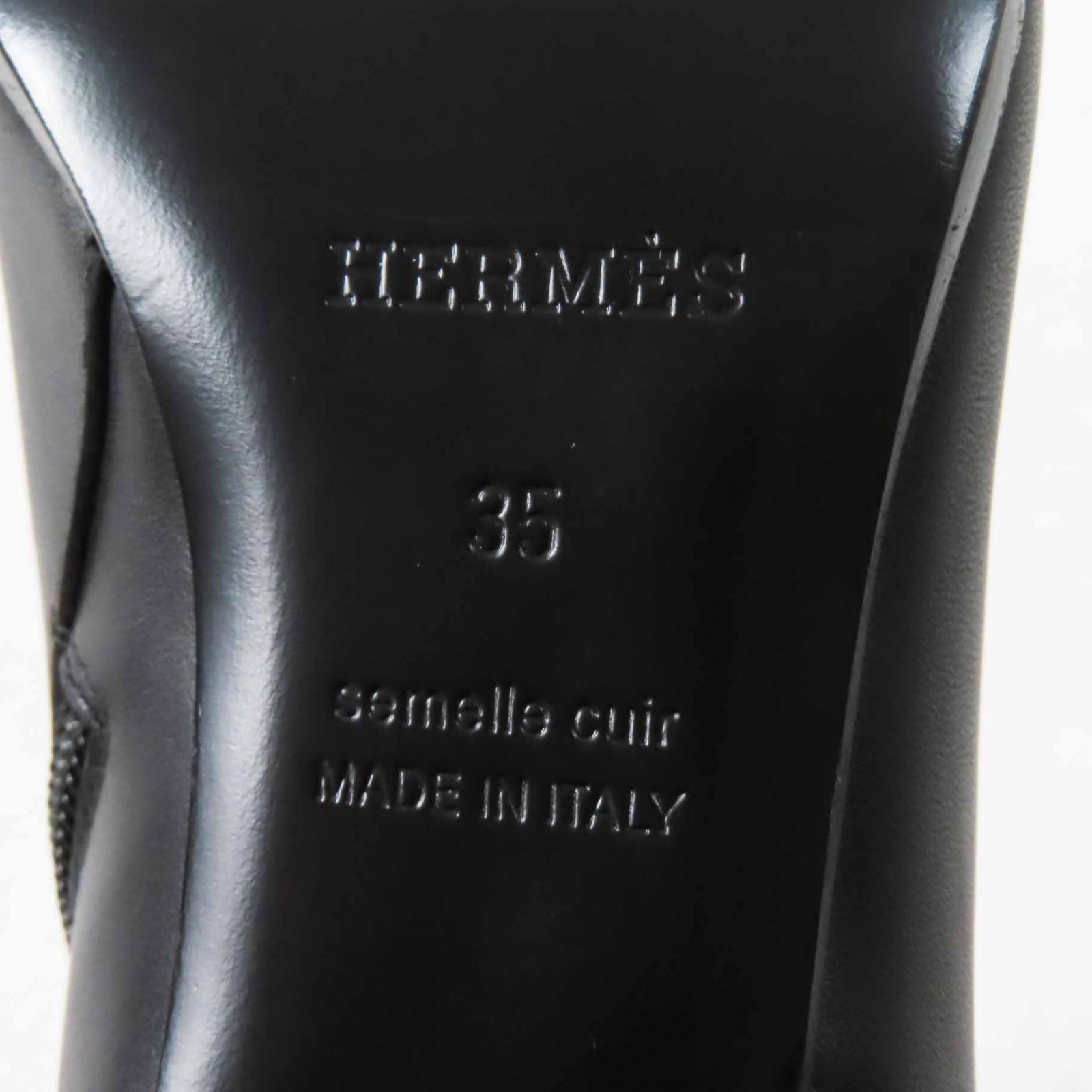 HERMES short boots Saint Germain Kelly Metal black leather Women 35 thumbnail 10